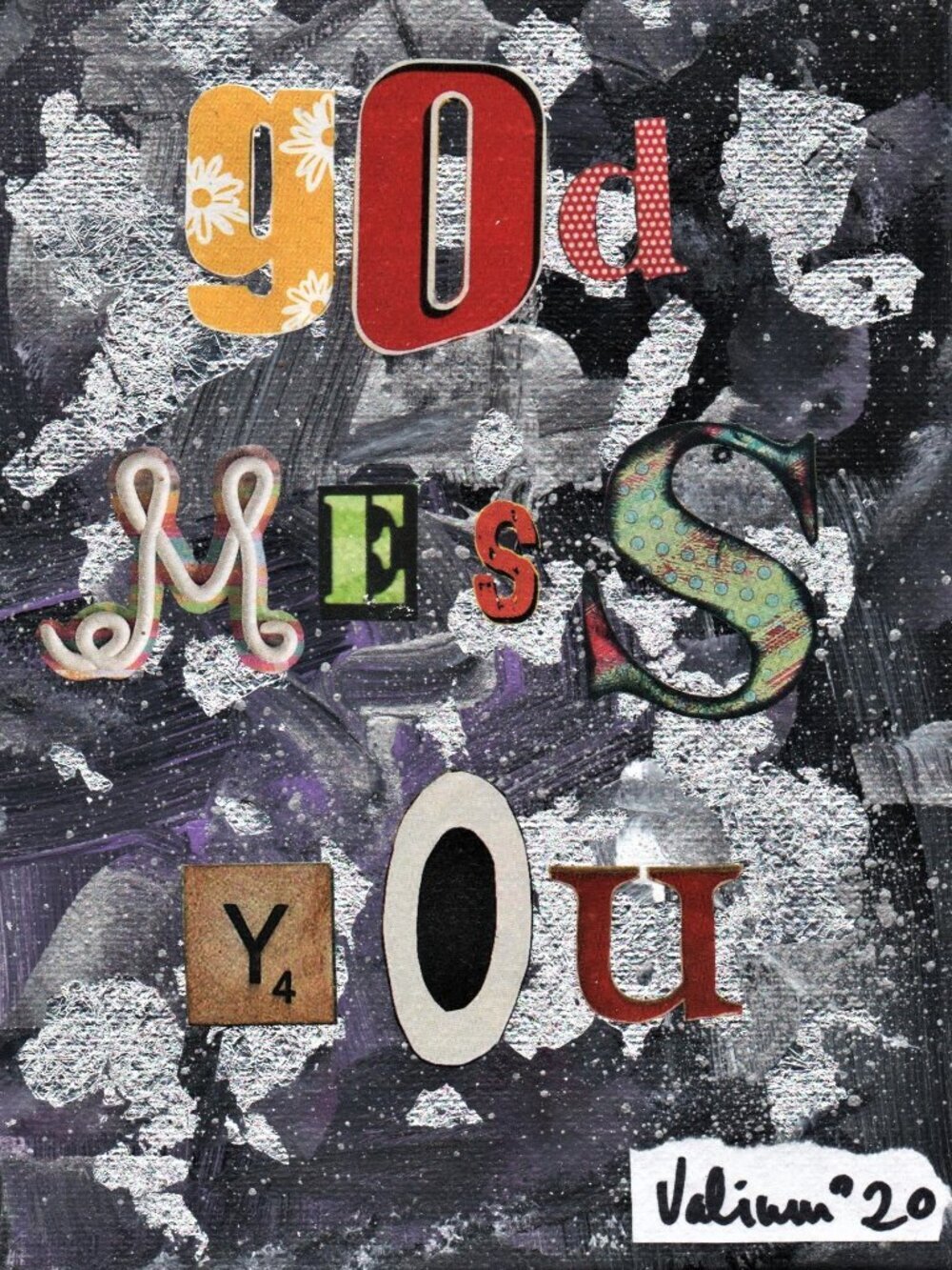Original & unique collage on a 5 X 7 X 1/8 canvas